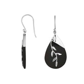 SE-8053-SHB Sterling Silver Fancy Earring With Black Shell Jewelry Bali Designs Inc